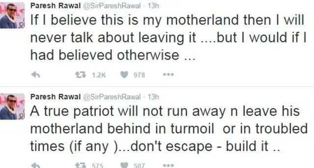 परेश रावल के ट्वीट