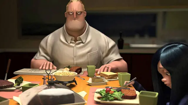 Trong ‘The Incredibles’, nhân vật chính buộc phải từ bỏ những chiến công tiêu diệt tội ác để trở thành nhân viên văn phòng