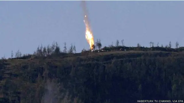 Падение российского бомбардировщика Су-24 в районе сирийско-турецкой границы