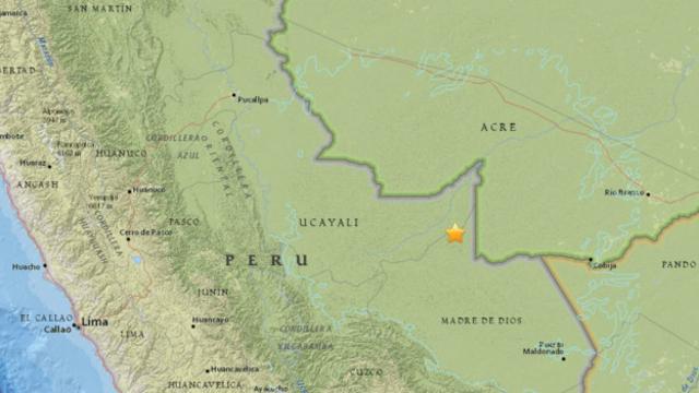 Mapa del sismo que se produjo en Perú