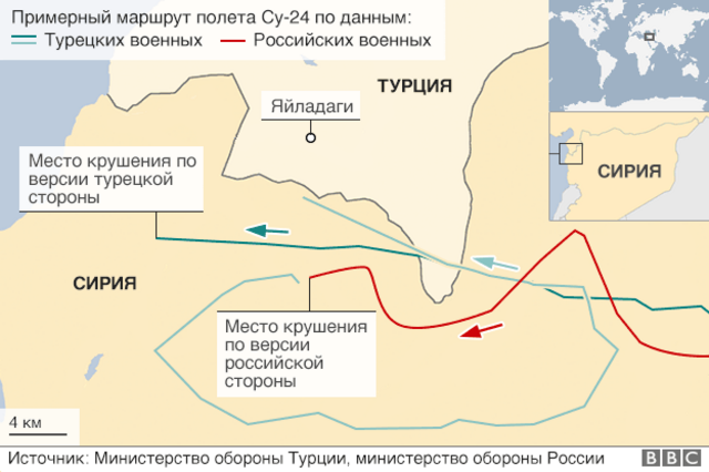Карта маршрута полета Су-24