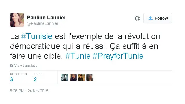 "تونس نموج للثورة الديمقراطية الناجحة.كفى استهدافا لها."