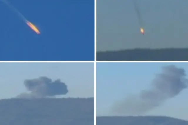 Падающий российский самолет