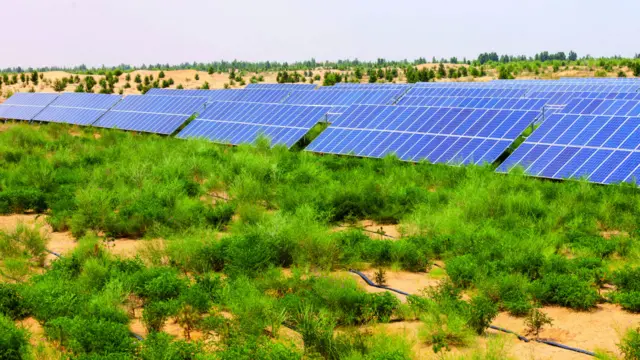库布其110MWp生态光伏项目已并网发电（资料照片由亿利资源集团提供）
