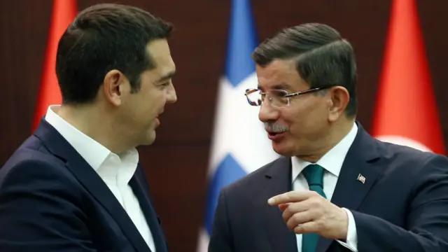 Ципрас и Давутоглу на саммите в Брюсселе