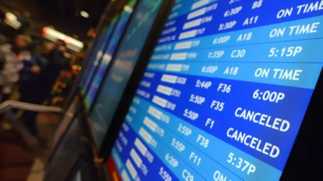 Pantalla de un aeropuerto