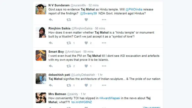 ٹوئٹر پر تاج محل کے متعلق زور و شور سے بحث جاری ہے
