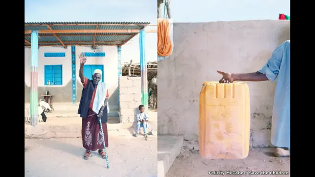 “Tôi là người lớn tuổi nhất trong thị trấn này," cụ già Hassan 80 tuổi nói. "Sức khỏe của tôi đã bị hủy hoại. Tôi có một đàn gia súc lớn nhưng giờ chẳng còn con nào. Mỗi đợt hạn hán đều khắc nghiệt nhưng trận hạn hán mới đây nhất là khắc nghiệt nhất mà tôi từng chứng kiến. Tôi phải vật lộn với cuộc sống mà không có giải pháp."