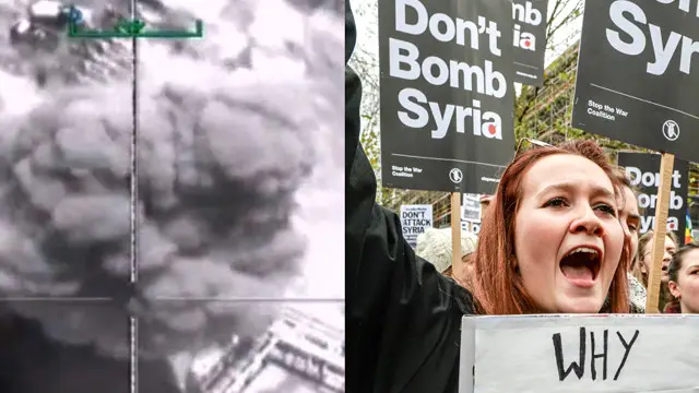 A possibilidade de ataques aéreos contra o 'Estado Islâmico' na Síria motivou protestos em Londres. Os críticos dizem temer uma repetição do prolongado conflito no Iraque