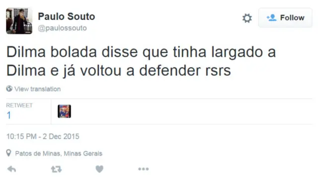 Pelo Twitter, seguidores notaram mudança de postura