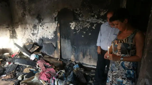 Rumah keluarga Dawabsheh yang terbakar