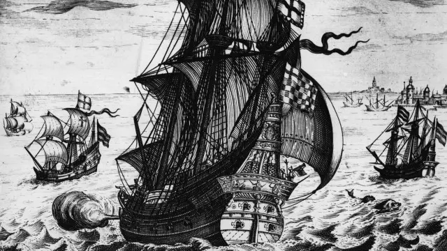 Figura representa galeão da mesma época do San José, que afundou com tesouro dentro