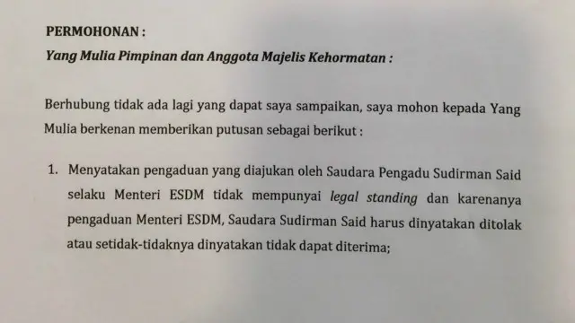 Jawaban Setya Novanto