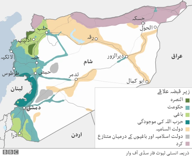 شام میں اس وقت کس کے پاس کون سا علاقہ ہے