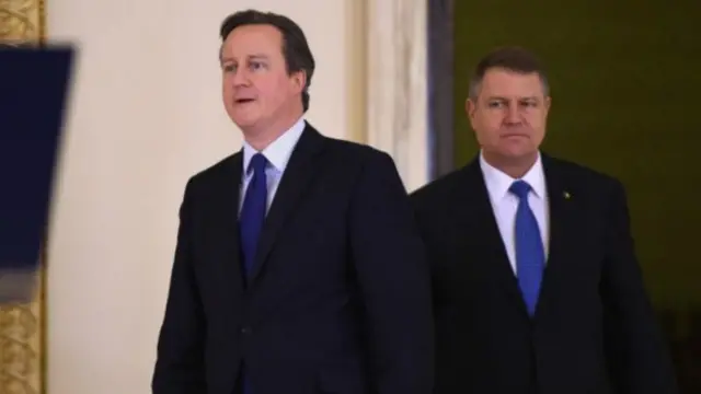 英國首相卡梅倫與羅馬尼亞總統約翰尼斯