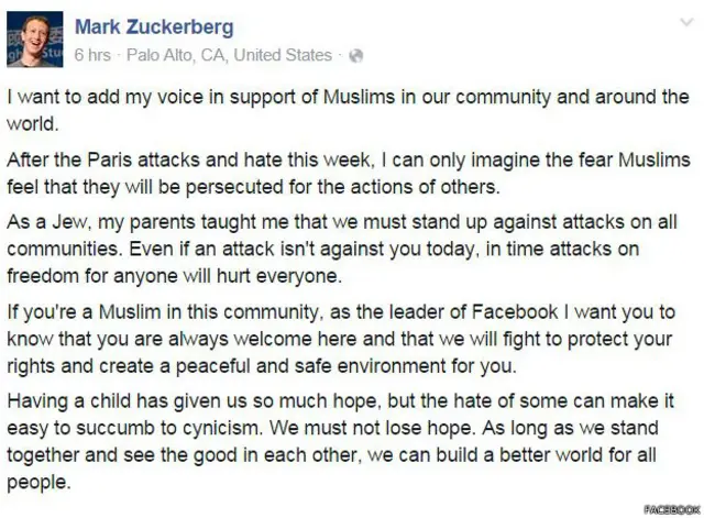 فیس بک کے بانی نے بھی مسلمانوں کی حمایت میں ایک بیان جاری کیا ہے