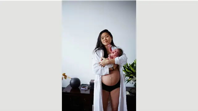 Лиана Чанг и ее сын Арчер