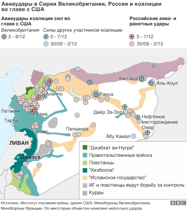 Карта авиаударов