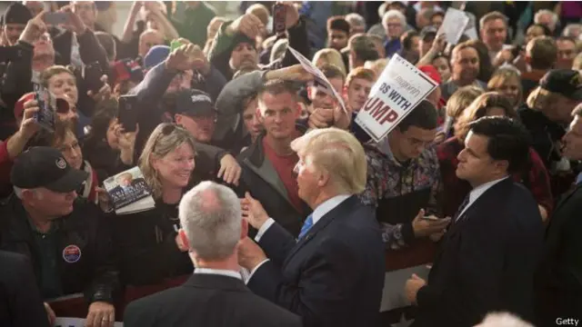 特朗普的演讲集会总能吸引来大批听众和支持者