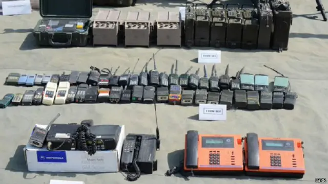 دہشت گردوں کی تحویل سے ملنے والے الات اور اسلحہ