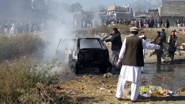 پارا چنار بم دھماکے کے بعد کا منظر