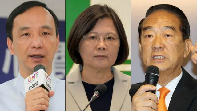 台灣總統選舉候選人朱立倫（左起）、蔡英文、宋楚瑜（資料照片）