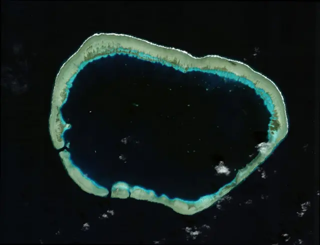 Mischief Reef (Đá Vành khăn) năm 2012. Nguồn: CSIS Asia Maritime Transparency Intitiative/DigitalGlobe
