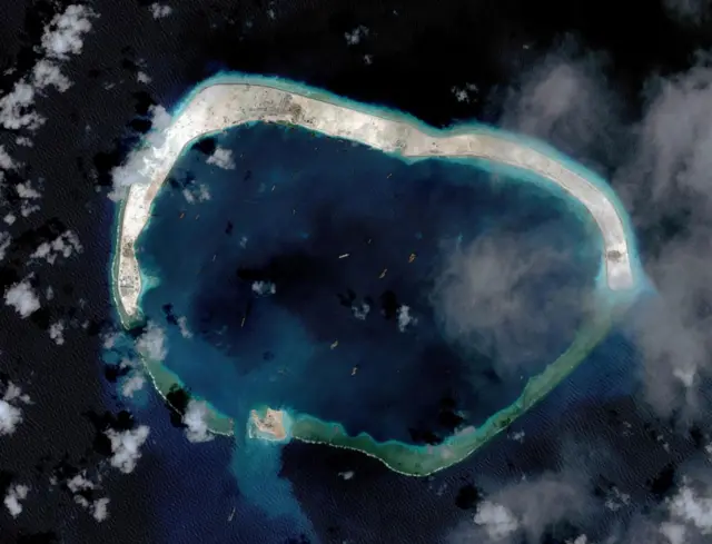 Mischief Reef (Đá Vành khăn) năm 2015. Nguồn: CSIS Asia Maritime Transparency Intitiative/DigitalGlobe