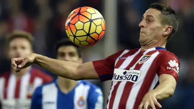 马德里竞技队球员科克在西甲比赛中