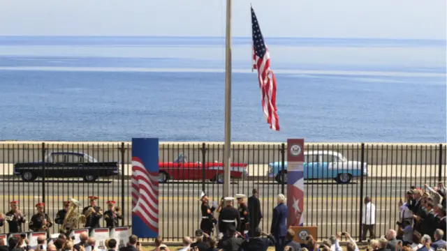 La bandera estadounidense se izó el 14 de agosto de 2015 en La Habana
