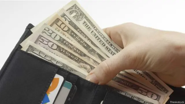 Dolares en una cartera