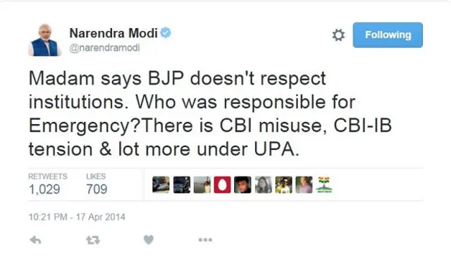 प्रधानमंत्री नरेंद्र मोदी का सीबीआई संबंधित ट्वीट