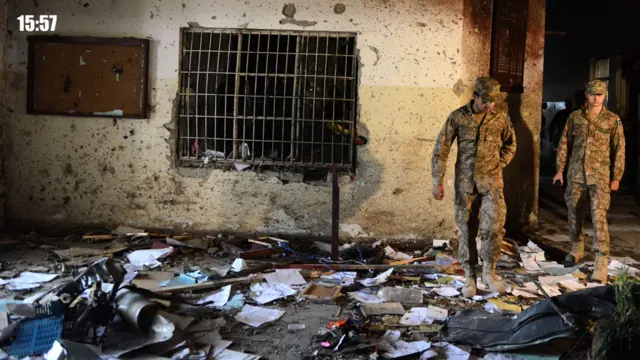 حکام نے اس حملے میں 104 ہلاکتوں کی تصدیق کر دی جبکہ فوج کی جانب سے بتایا گیا کہ سکول میں موجود شدت پسندوں میں سے چار کو  ہلاک کر دیا گیا ہے جبکہ باقی کو سکول کے عمارت کے آخری چار بلاکس کی جانب دھکیل دیا گیا ہے۔ 