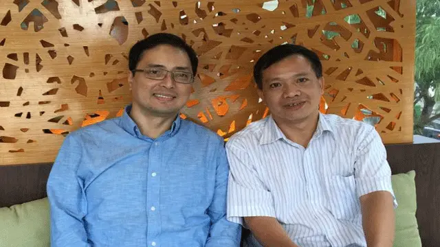Luật sư Nguyễn Văn Đài (phải) và luật sư Lê Công Định trong lần gặp gỡ vào năm nay. (ảnh FB Le Cong Dinh)