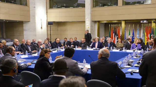 Une des réunions des grandes puissances sur la crise libyenne