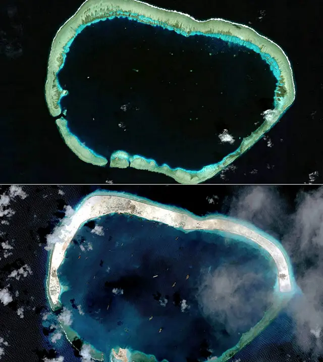 Reklamasi di Laut Cina Selatan.