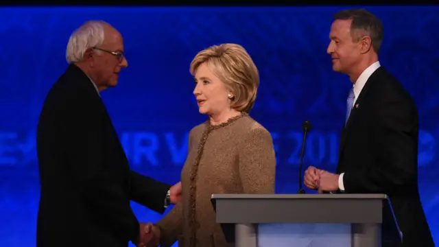 三名民主党候选人在辩论会上