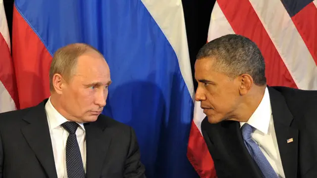 व्लादिमीर पुतिन और बराक ओबामा.