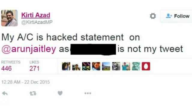 कीर्ति आज़ाद का ट्वीट