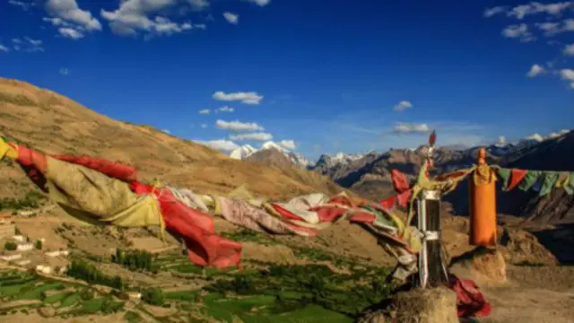 丹卡爾寺的經幡。（圖片來源：Neelima Vallangi）