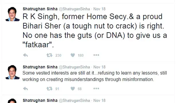 शत्रुघ्न सिन्हा का ट्विट.