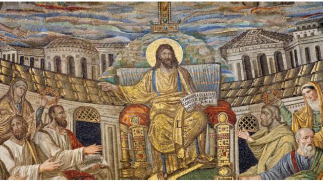 Изначально нимб был отличительной чертой бога света Аполлона, но затем начал появляться на изображениях Христа для подчеркивания его божественной натуры
