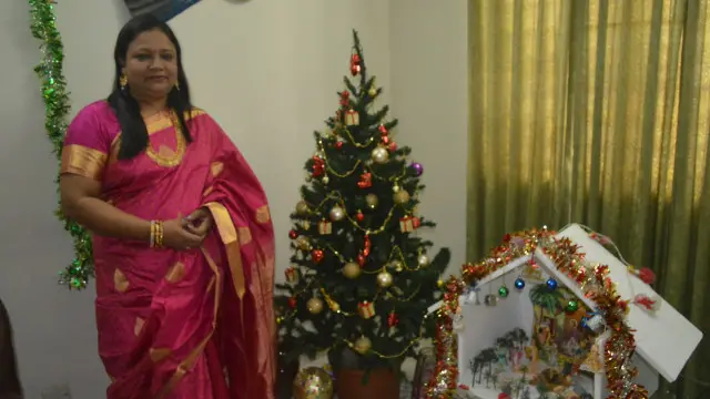 বড়দিনের সাজে ক্রিস্টিনা মেথেলডা। 