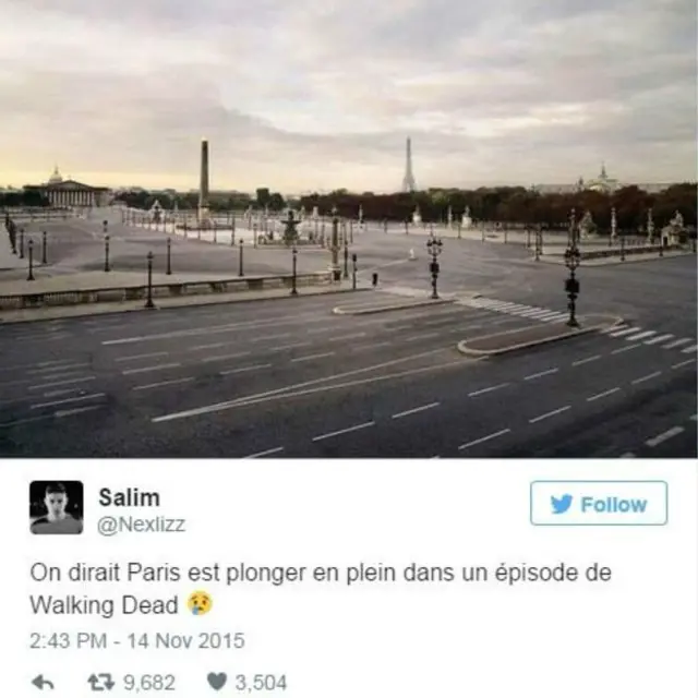 पेरिस की वीरान तस्वीरें फ़र्ज़ी फोटो