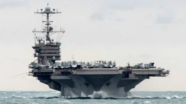 حاملة الطائرات الأمريكية يو إس إس هاري ترومان كانت قرب منطقة اختبار الصواريخ الإيراينة 