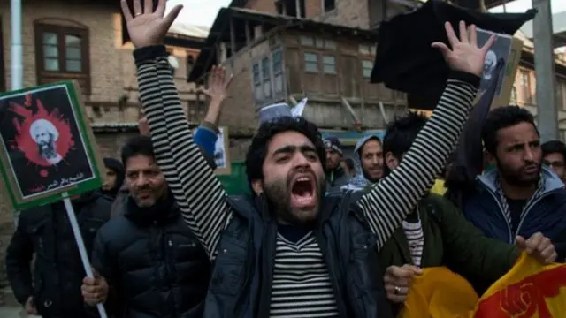 الشيعة في كشمير خرجوا في مسيرات احتجاجية أيضا