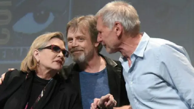 جمهور الثلاثة أبطال الأصليين لفيلم "حرب النجوم" كان يتطلع بشغف لعودة كاري فيشر، ومارك هاميل، وهاريسون فورد