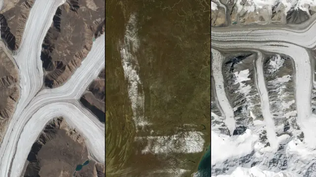 Национальный парк Сирмилик в Понд-Инлет в Канаде. Снег на северо-востоке Соединенных Штатов. NASA