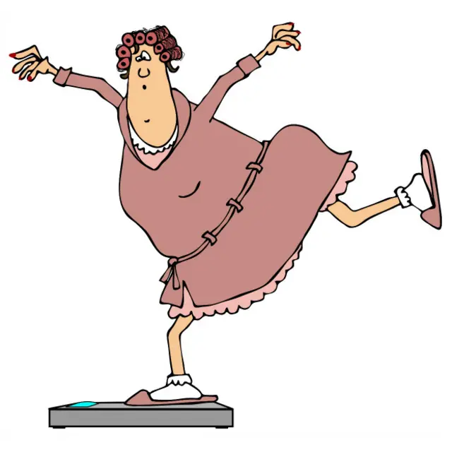 Рисунок: толстая женщина на весах