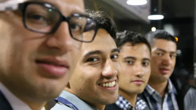 Da esq. para dir: Os irmãos Bernal Castro, Carlos e Jorge; e os irmãos Cañas Velasco, William e Wilber